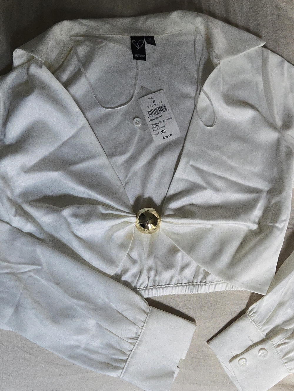 Windsor White Button-Front Top